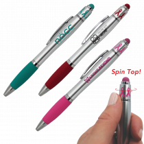 Ribbon Spin Top Pen with Stylus