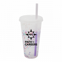 Mood™ 26 oz. Rainbow Confetti Tumbler with Lid and Straw