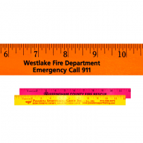 12" Fluorescent Wood Ruler - English Scale