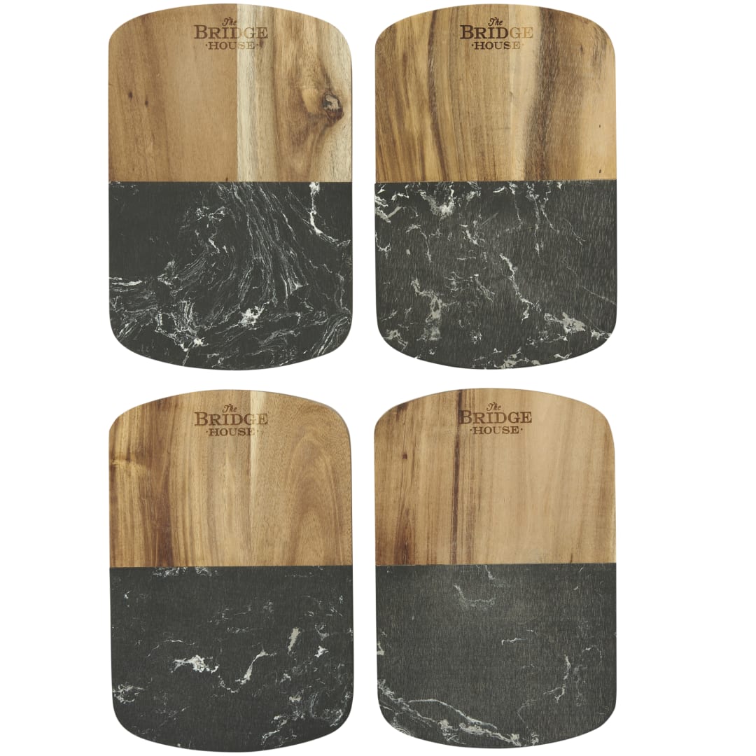 Black Marble Cheese Board Set with Knives