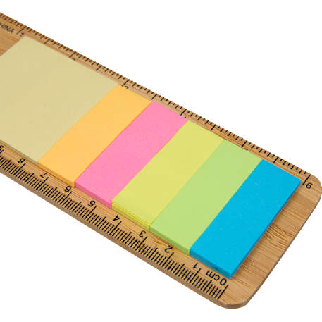 FSC® Bamboo Ruler with Sticky Notes