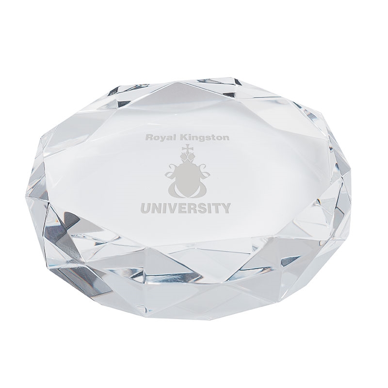 Rimini Gem Cut Crystal Paperweight