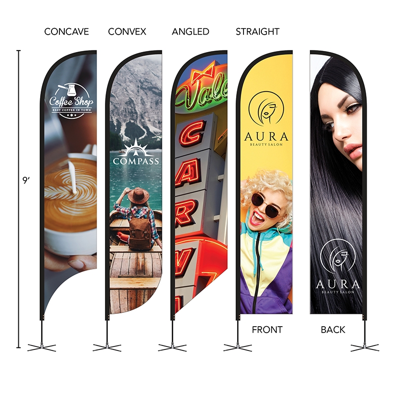 DisplaySplash 9' Double-Sided Custom Feather Flag