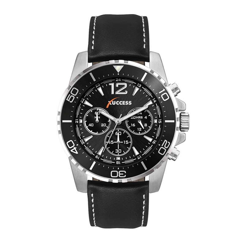 WC9928 44MM METAL SILVER CASE, CHRONOGRAPH MVMT, BLACK...