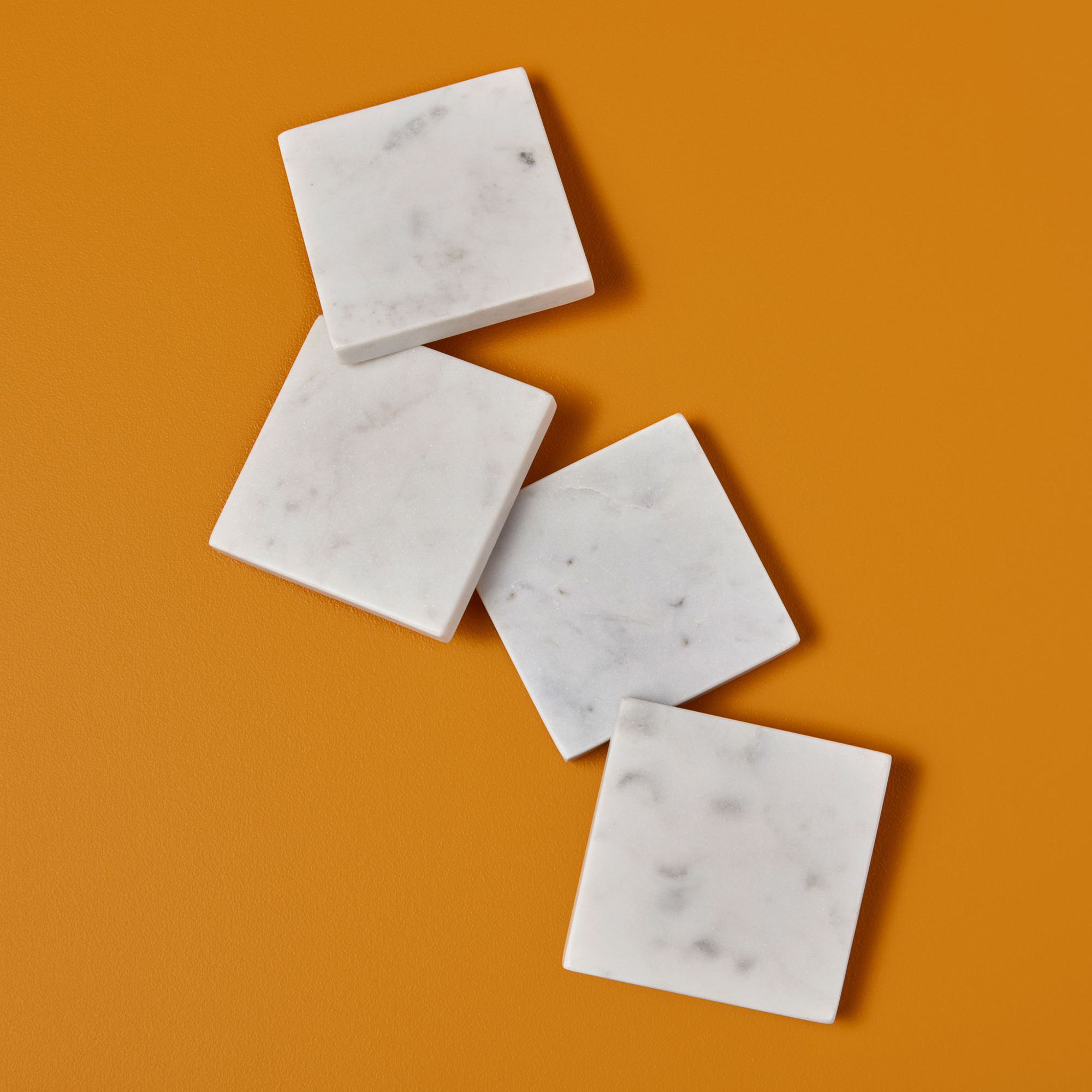 Be Home® White Marble Square Coasters Set