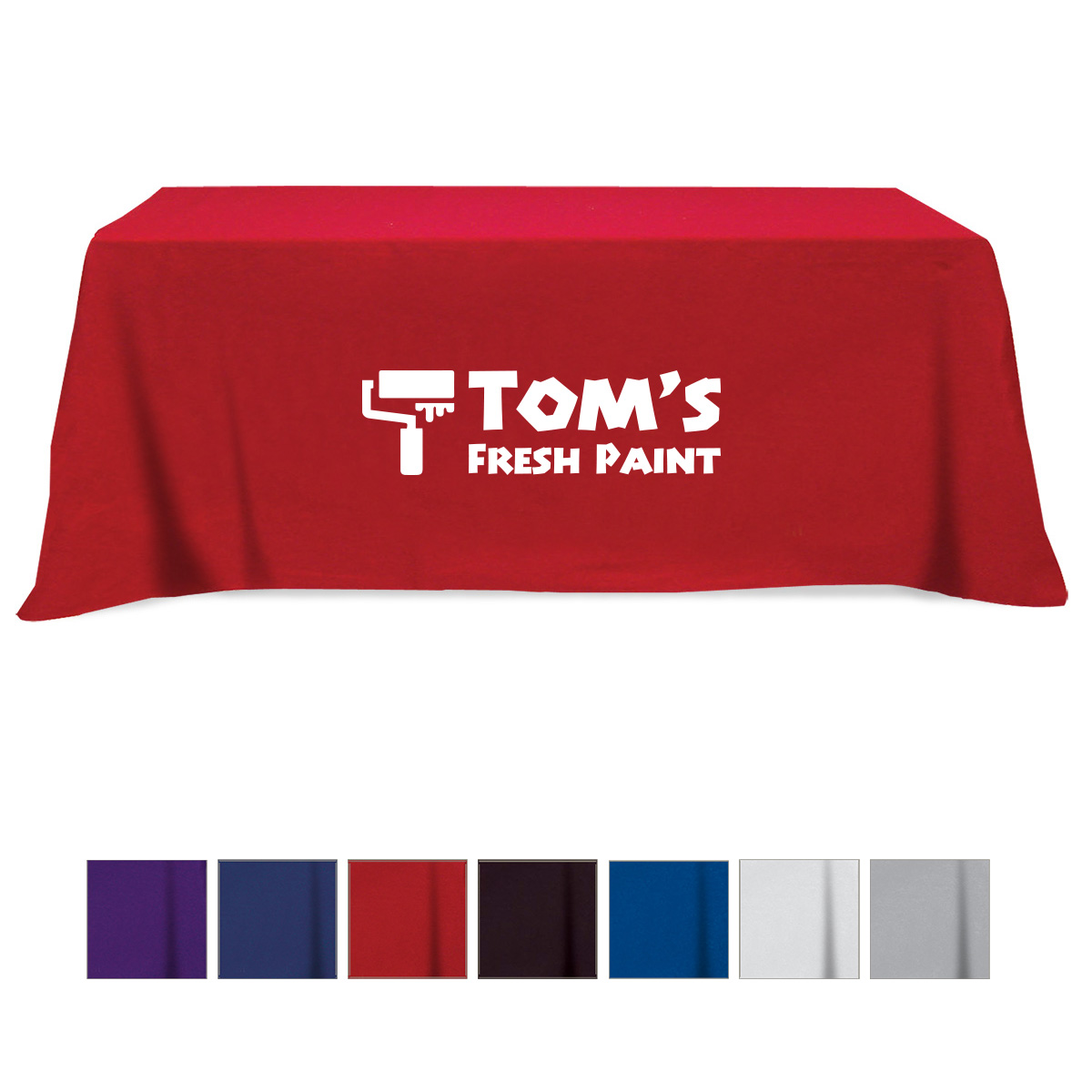 Flat Poly/Cotton 3-sided Table Cover - fits 8' standard...