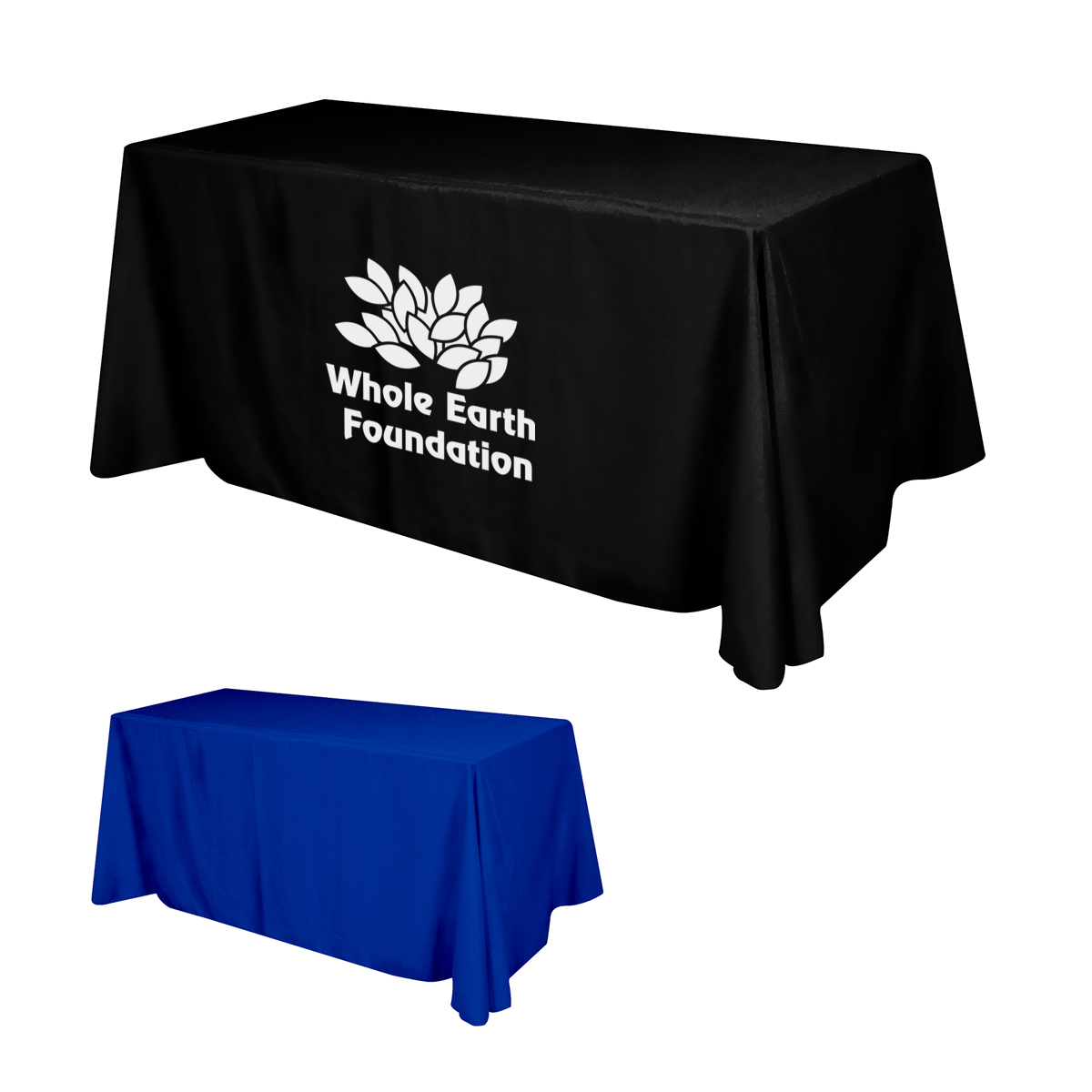 Flat Polyester 4-Sided Table Cover - fits 6' standard...