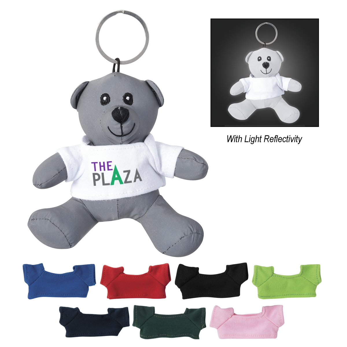 Mini Reflective Bear Key Tag