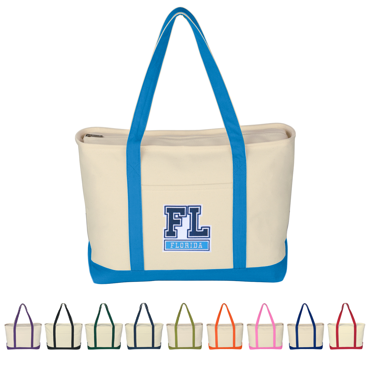 Large Heavy Cotton Canvas Boat Tote Bag With Tackle...