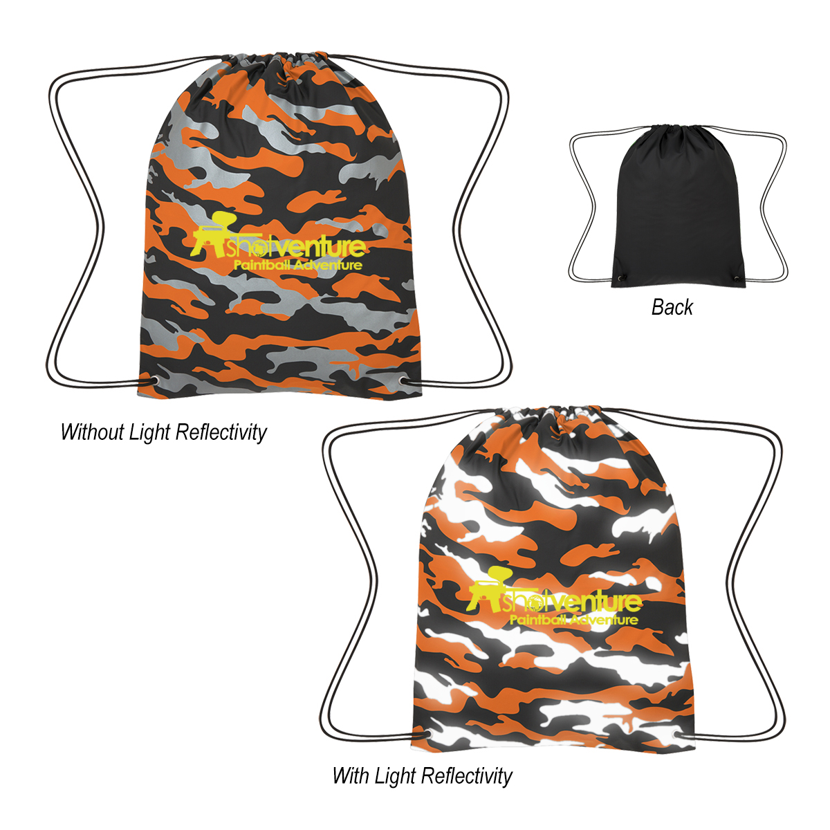 Reflective Camo Drawstring Sports Pack