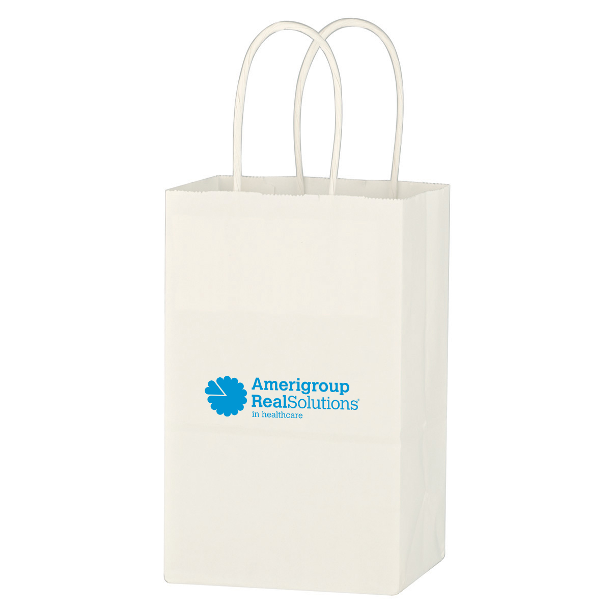 Kraft Paper White Shopping Bag - 5-1/4