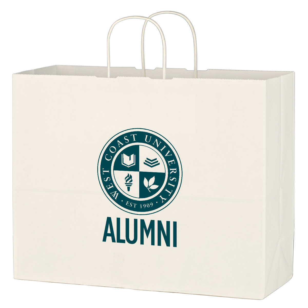 Kraft Paper White Shopping Bag - 16