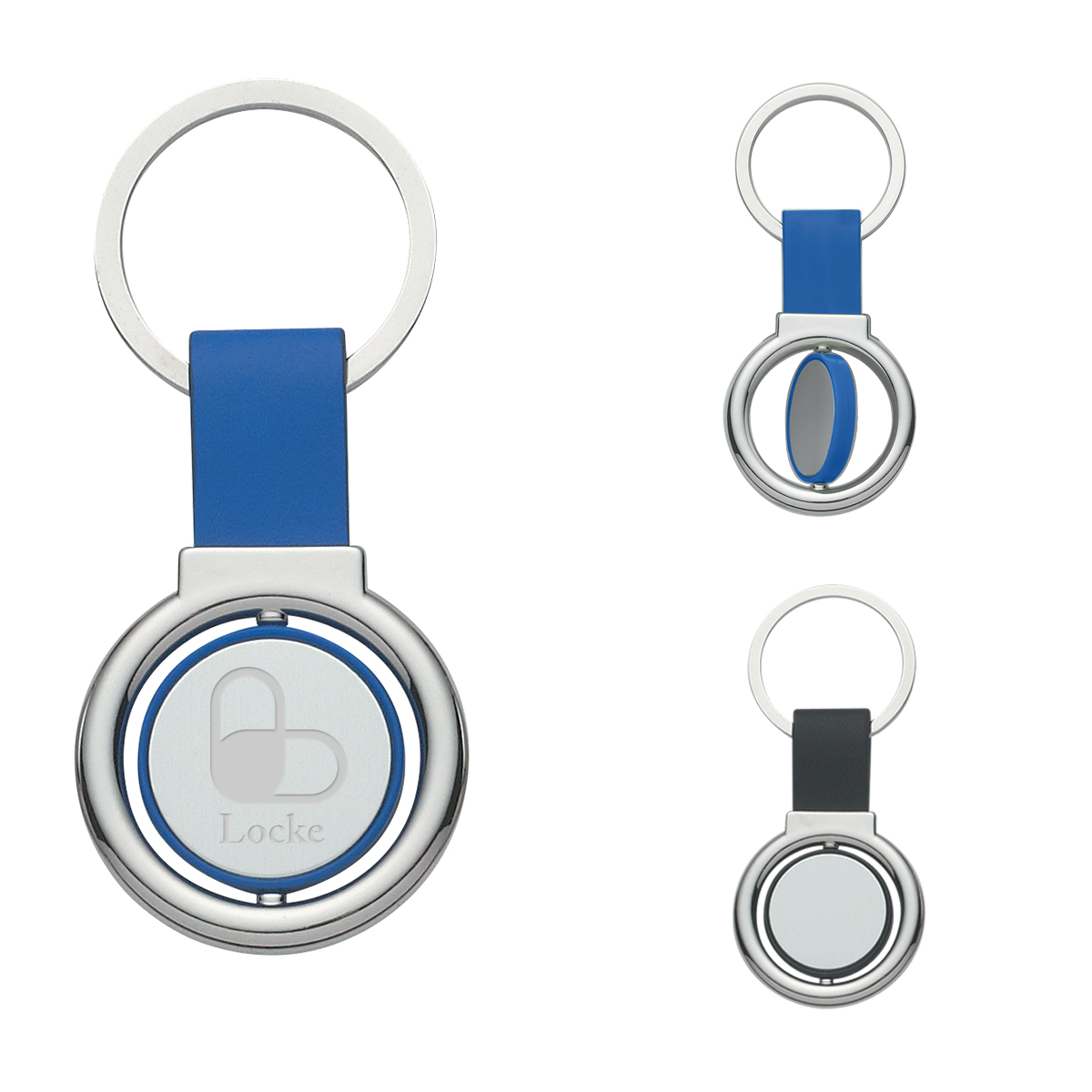 Circular Metal Spinner Key Tag