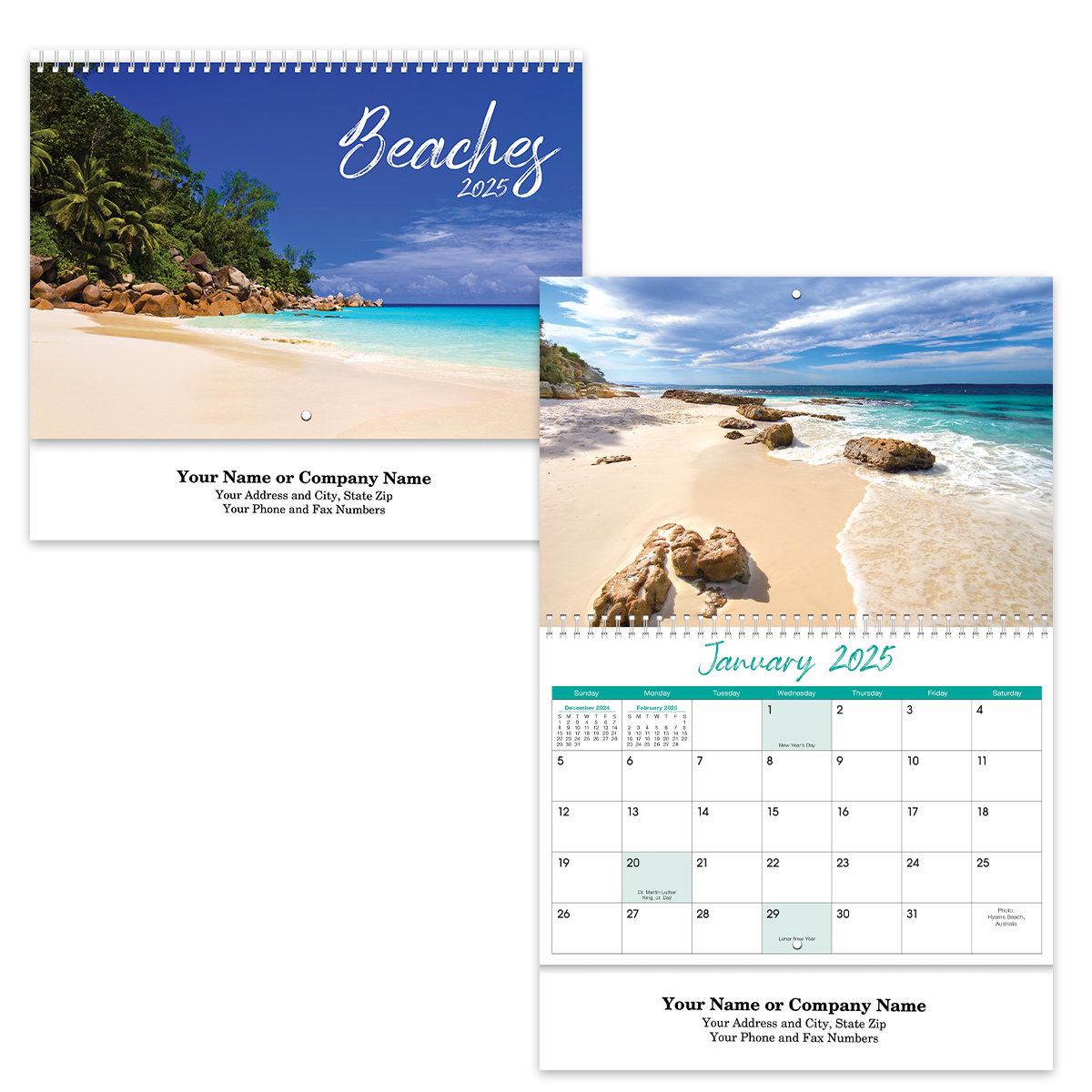 Beaches Spiral Wall Calendar