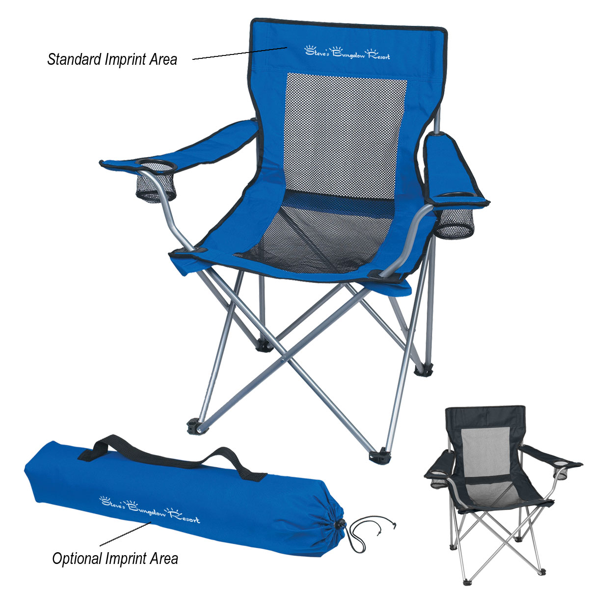 Mesh Folding Chair With Carrying Bag