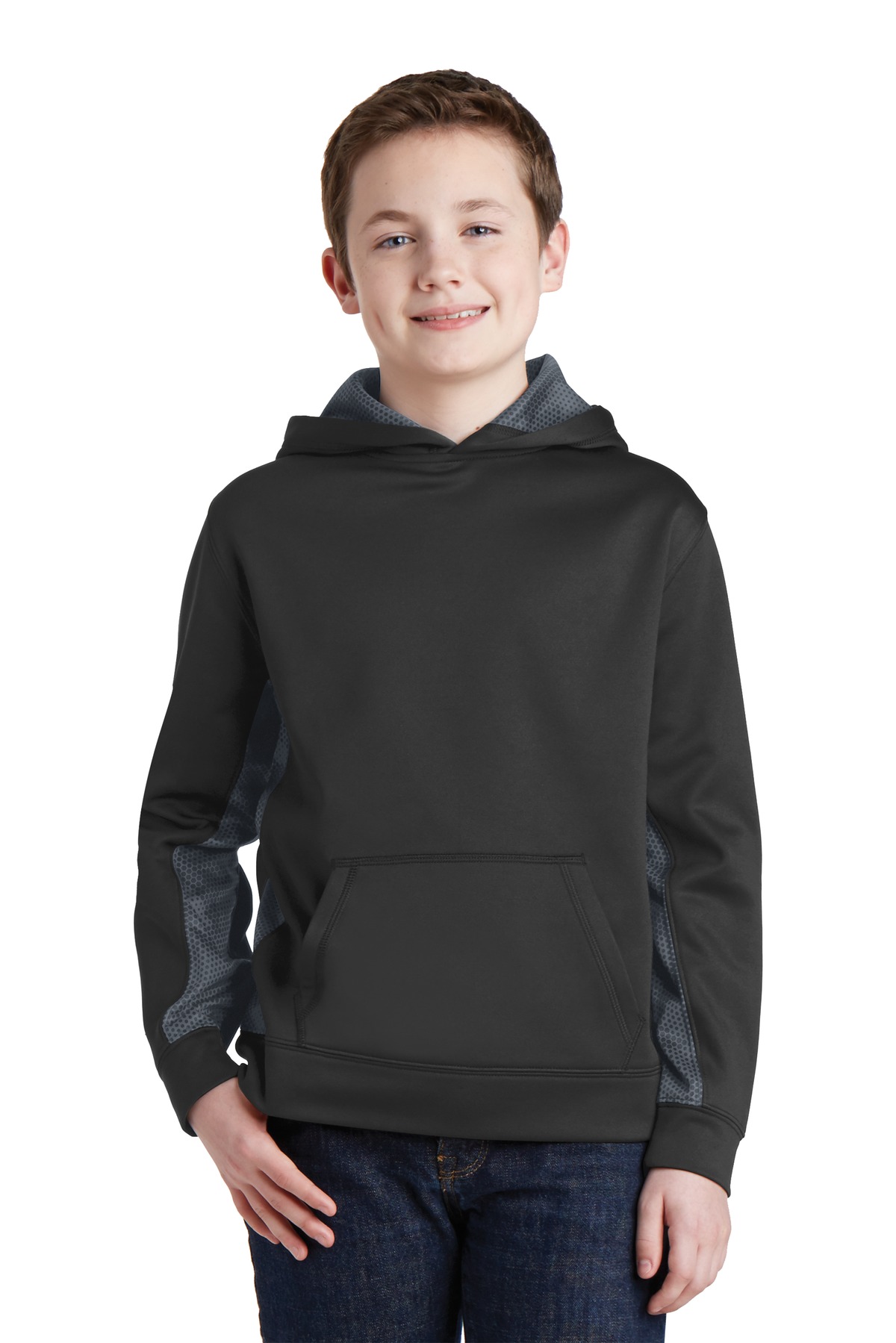 Sport-Tek Youth Sport-Wick CamoHex Fleece Colorblock...