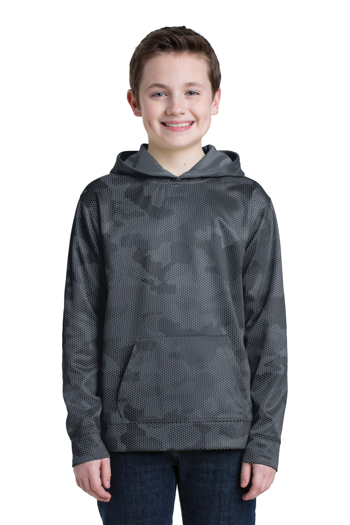 Sport-Tek Youth Sport-Wick CamoHex Fleece Hooded Pullover....