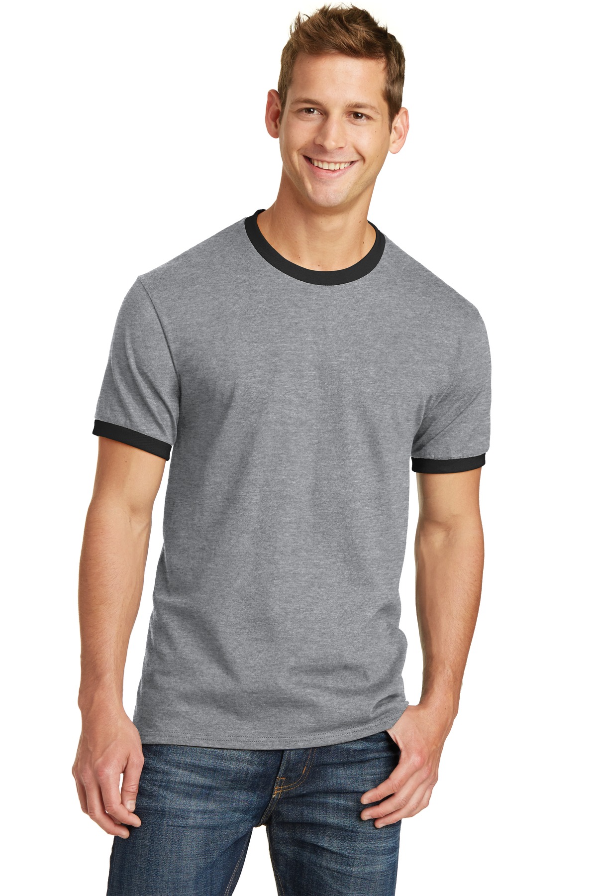 Port & Company Core Cotton Ringer Tee. PC54R