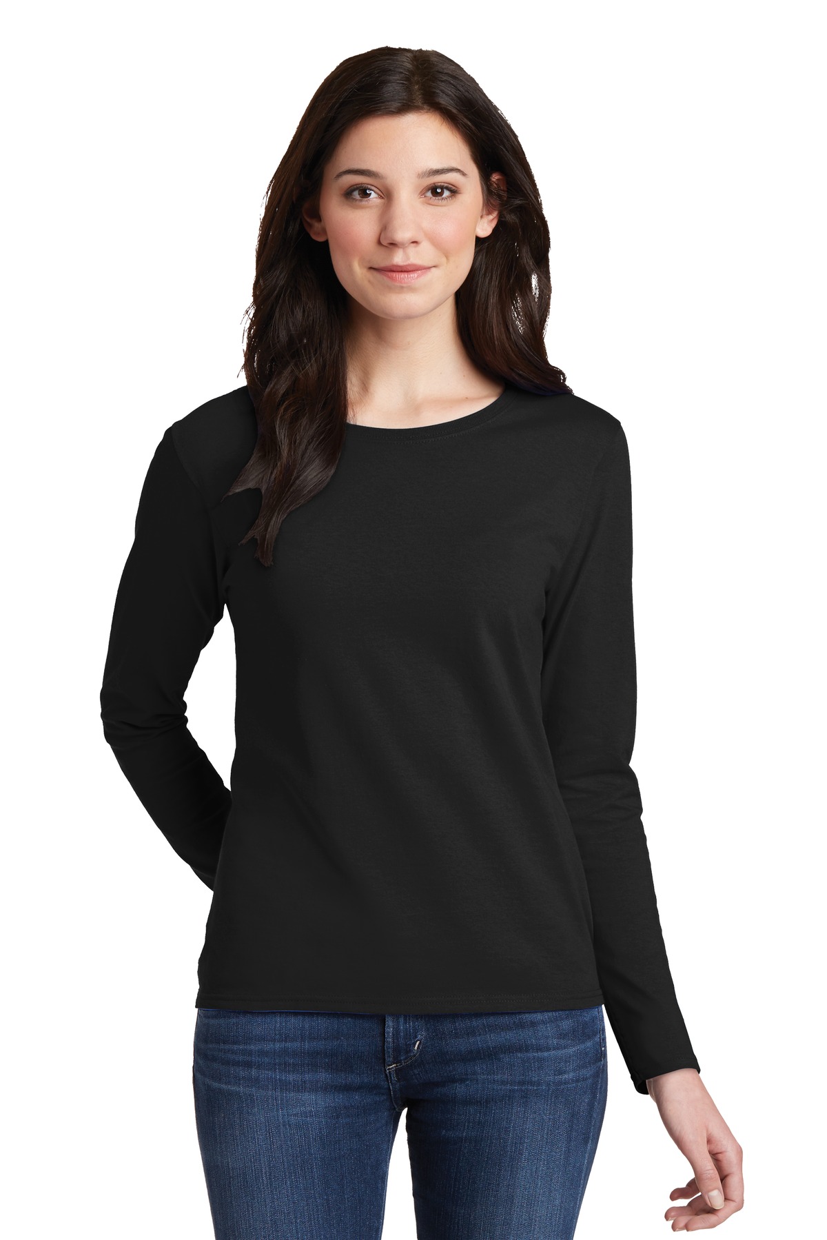 Gildan Ladies Heavy Cotton 100% Cotton Long Sleeve...