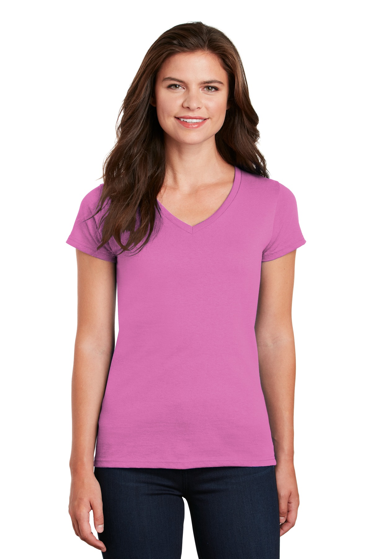 Gildan Ladies Heavy Cotton 100% Cotton V-Neck T-Shirt....