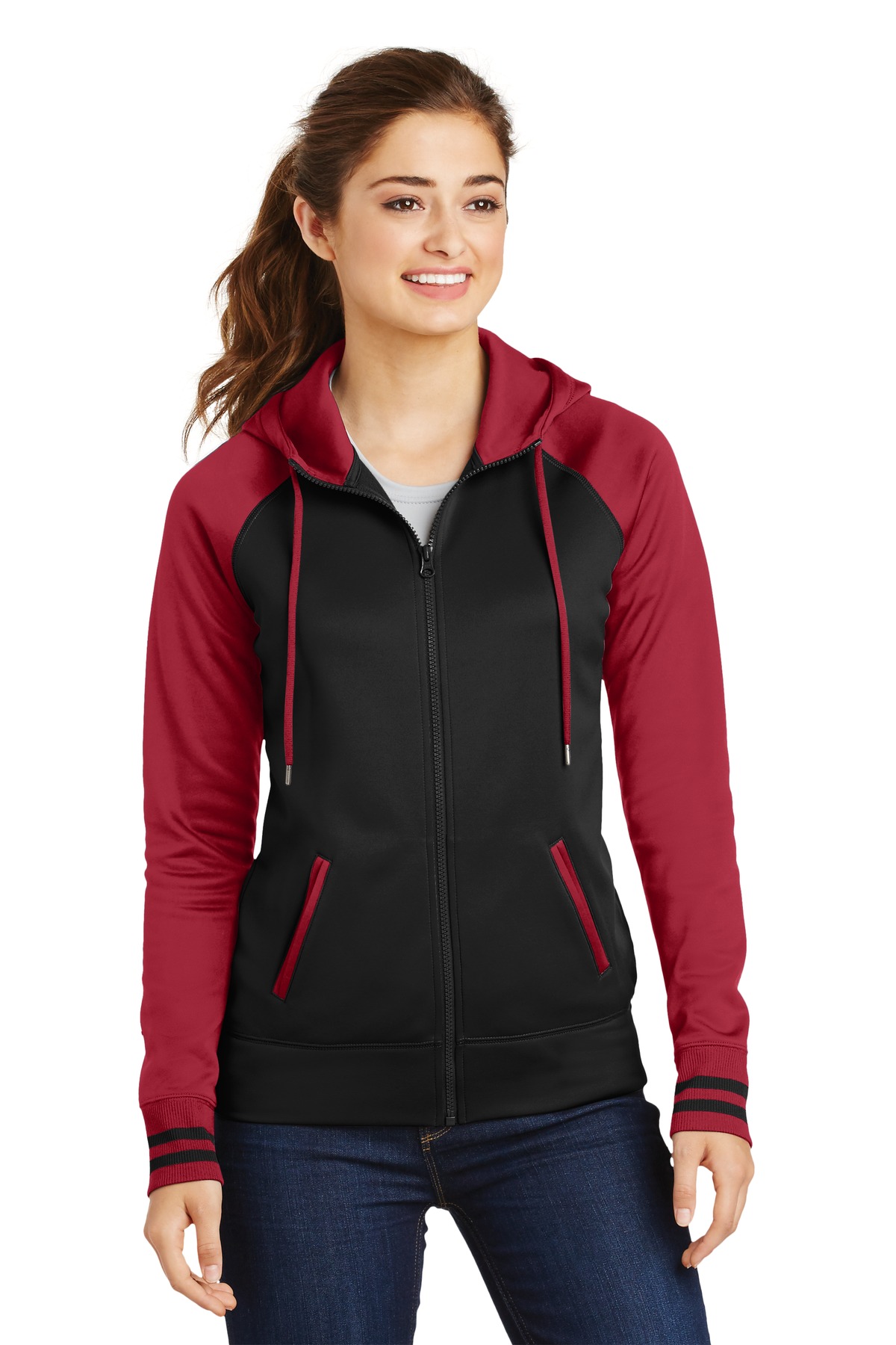 Sport-Tek Ladies Sport-Wick Varsity Fleece Full-Zip...