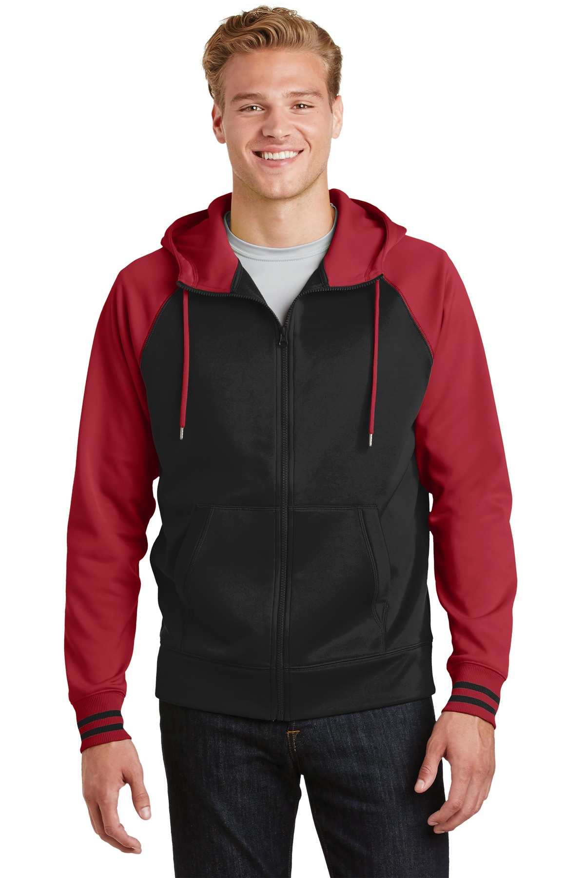 Sport-Tek Sport-Wick Varsity Fleece Full-Zip Hooded...