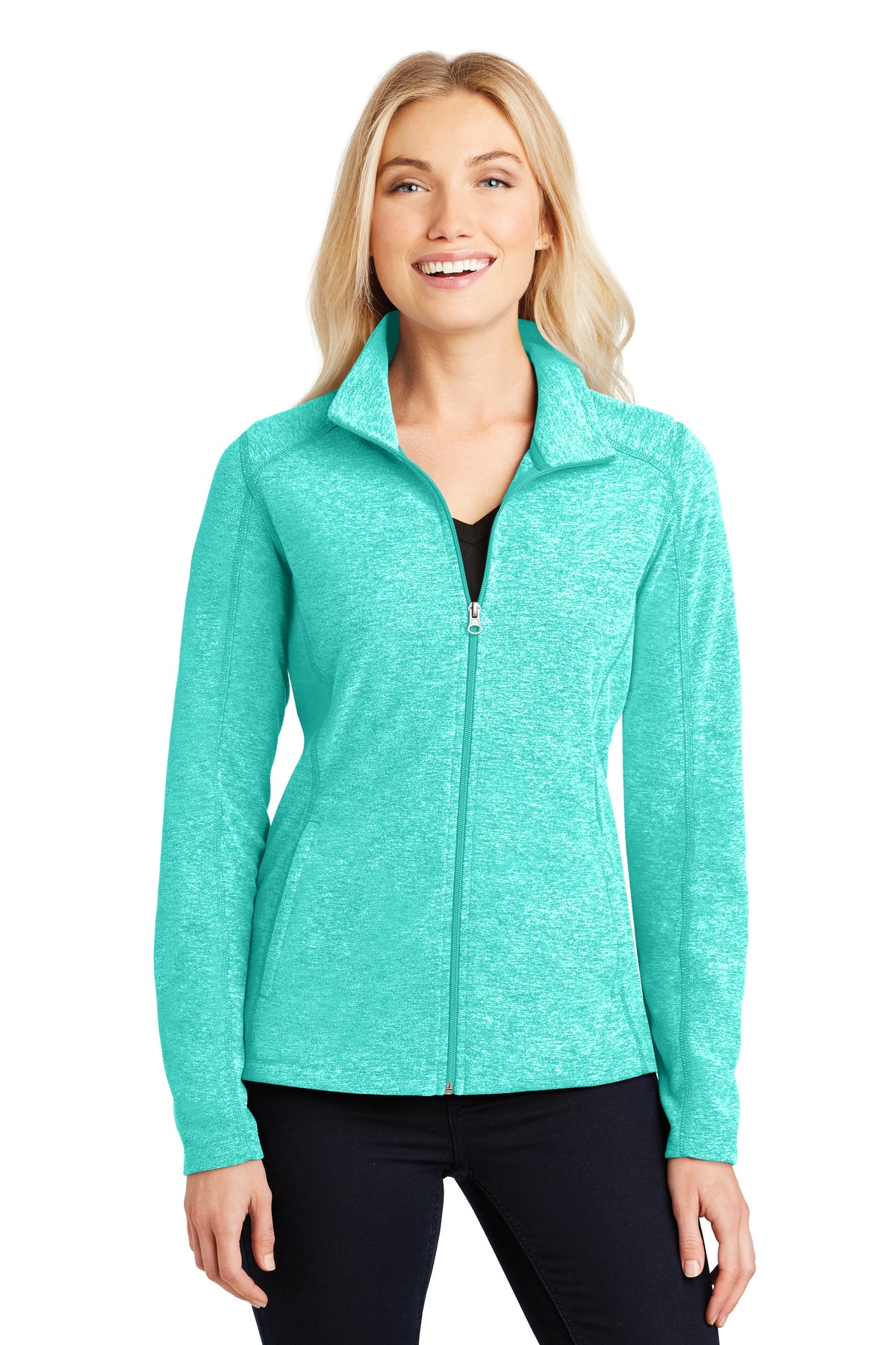 Port Authority Ladies Heather Microfleece Full-Zip...