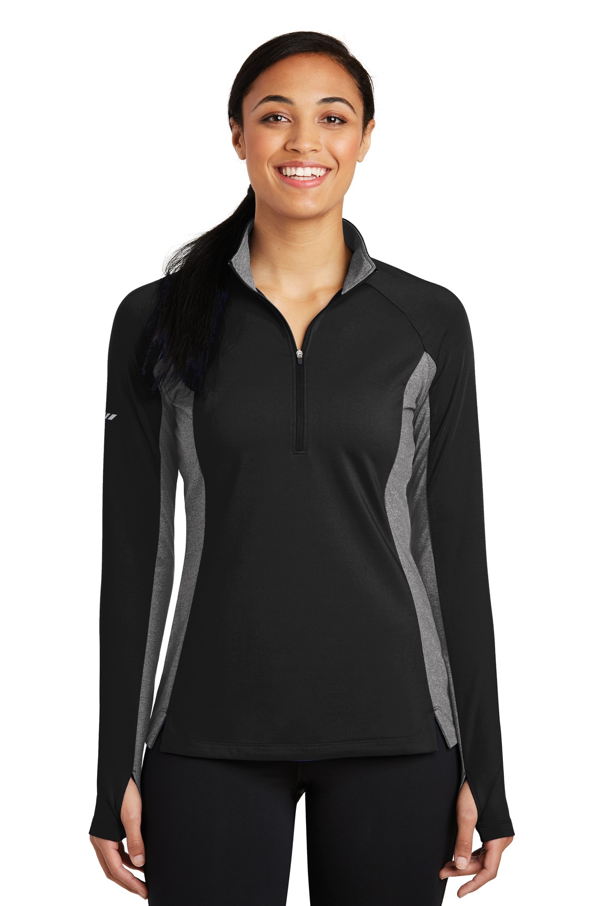 Sport-Tek Ladies Sport-Wick Stretch Contrast 1/4-Zip...