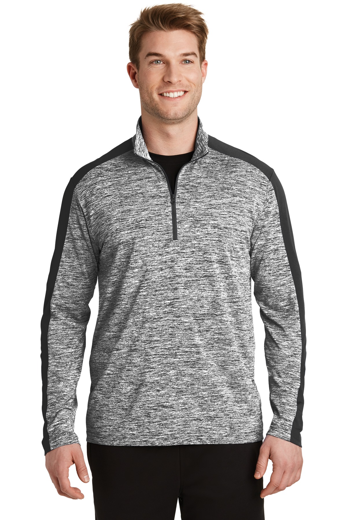 Sport-Tek PosiCharge Electric Heather Colorblock 1/4-Zip...