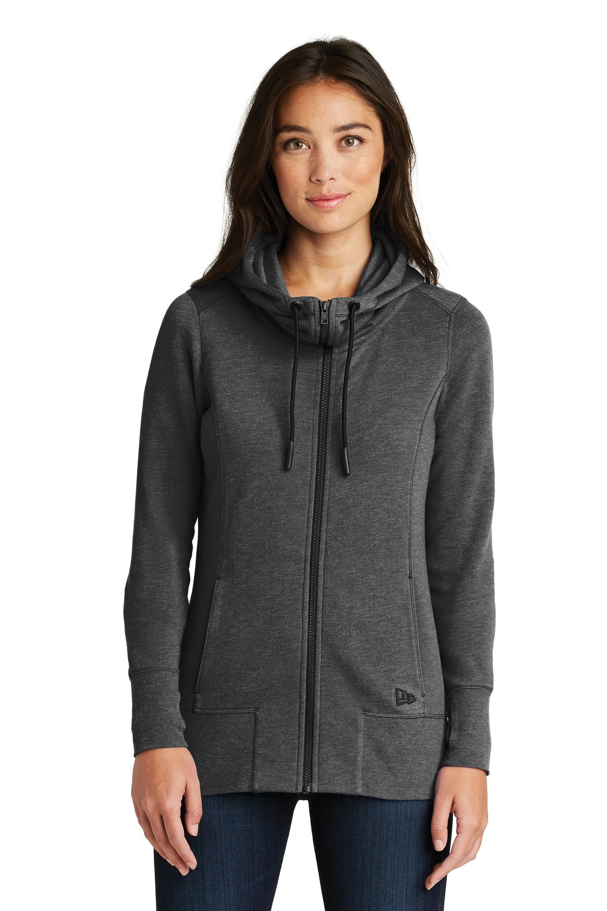 New Era Ladies Tri-Blend Fleece Full-Zip Hoodie. LNEA511