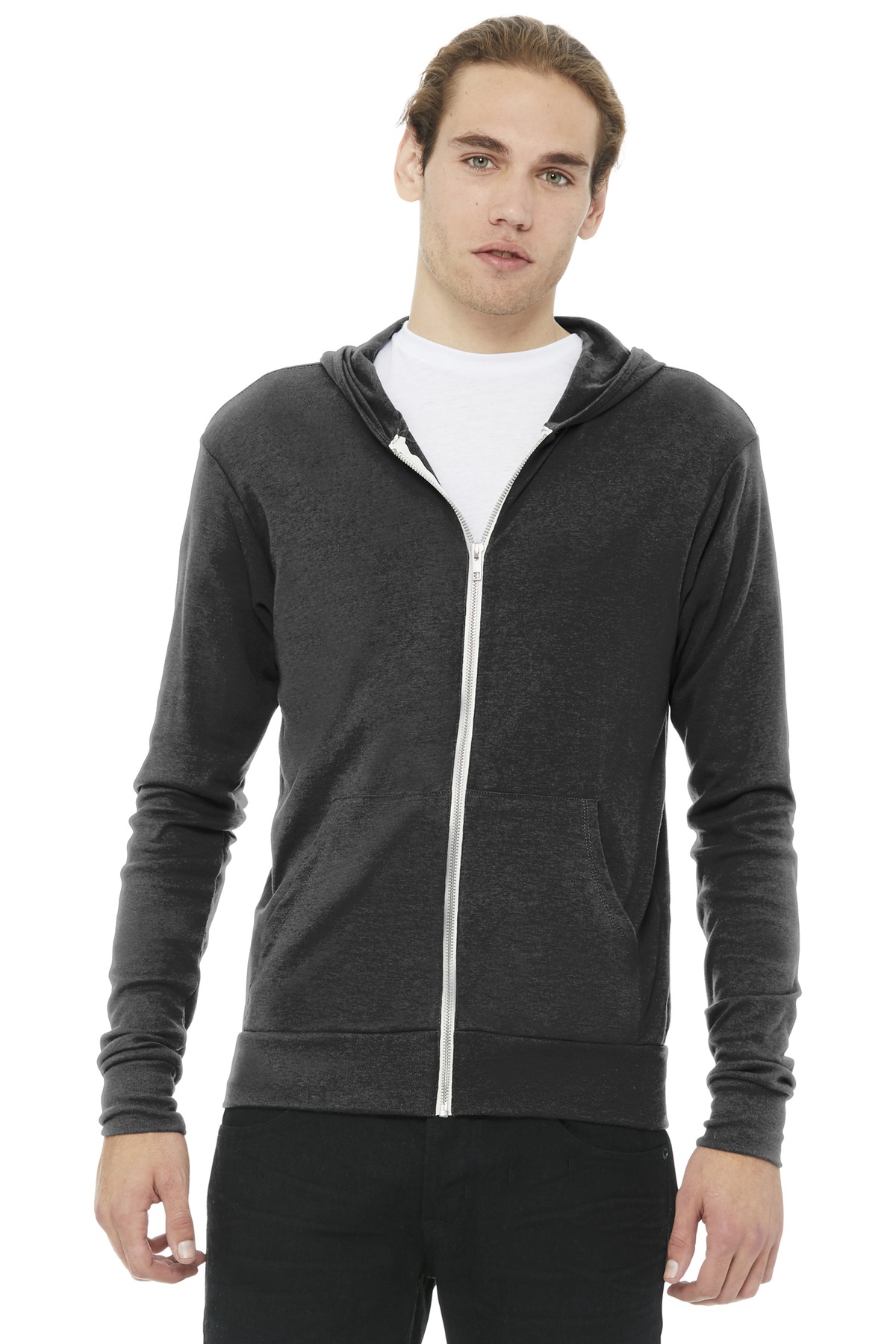 BELLA+CANVAS Unisex Triblend Full-Zip Lightweight Hoodie....