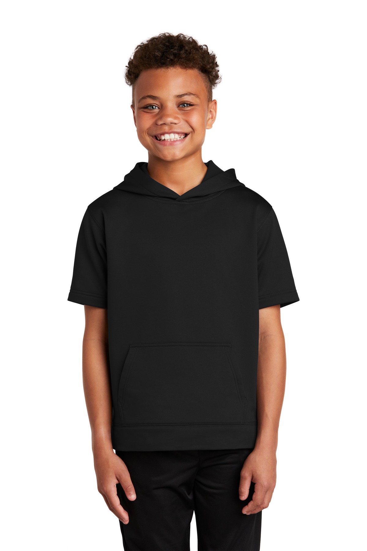 Sport-Tek Youth Sport-Wick Fleece Short Sleeve Hooded...