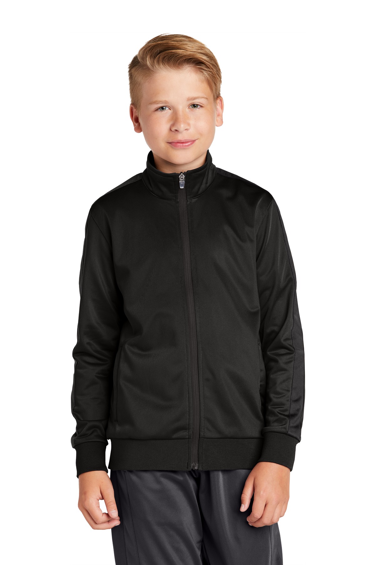 Sport-Tek Youth Tricot Sleeve Stripe Track Jacket....