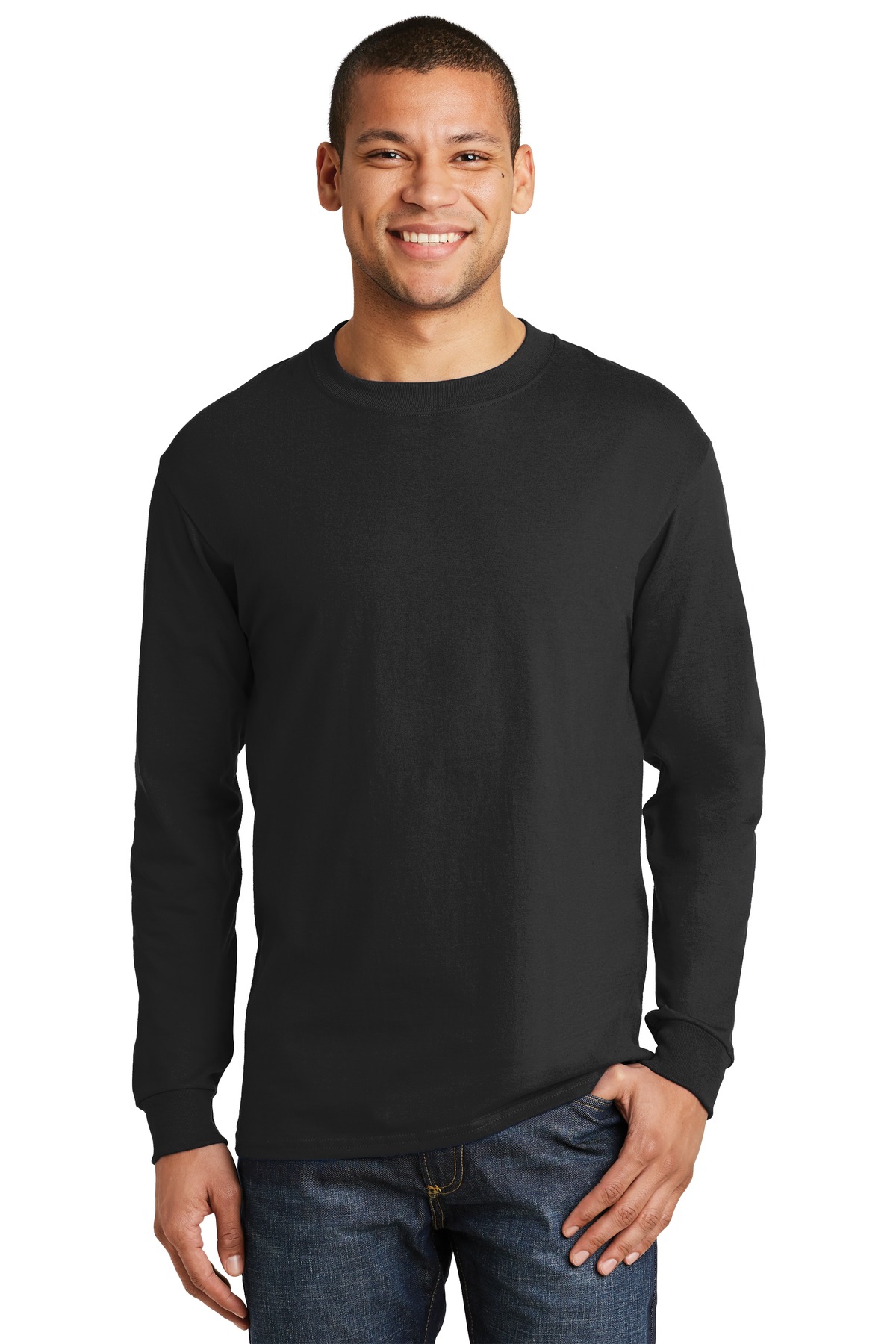 Hanes Beefy-T - 100% Cotton Long Sleeve T-Shirt. 5186