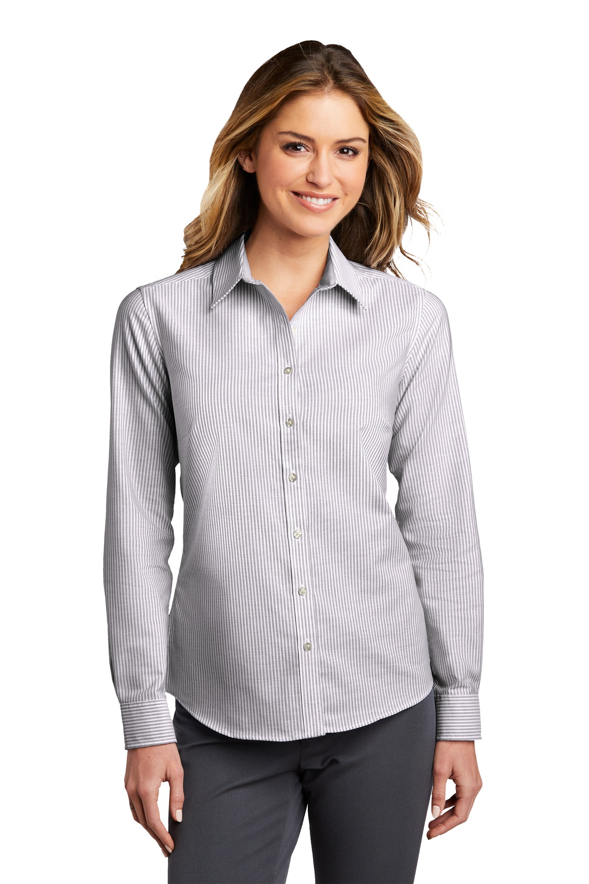 Port Authority Ladies SuperPro Oxford Stripe Shirt....