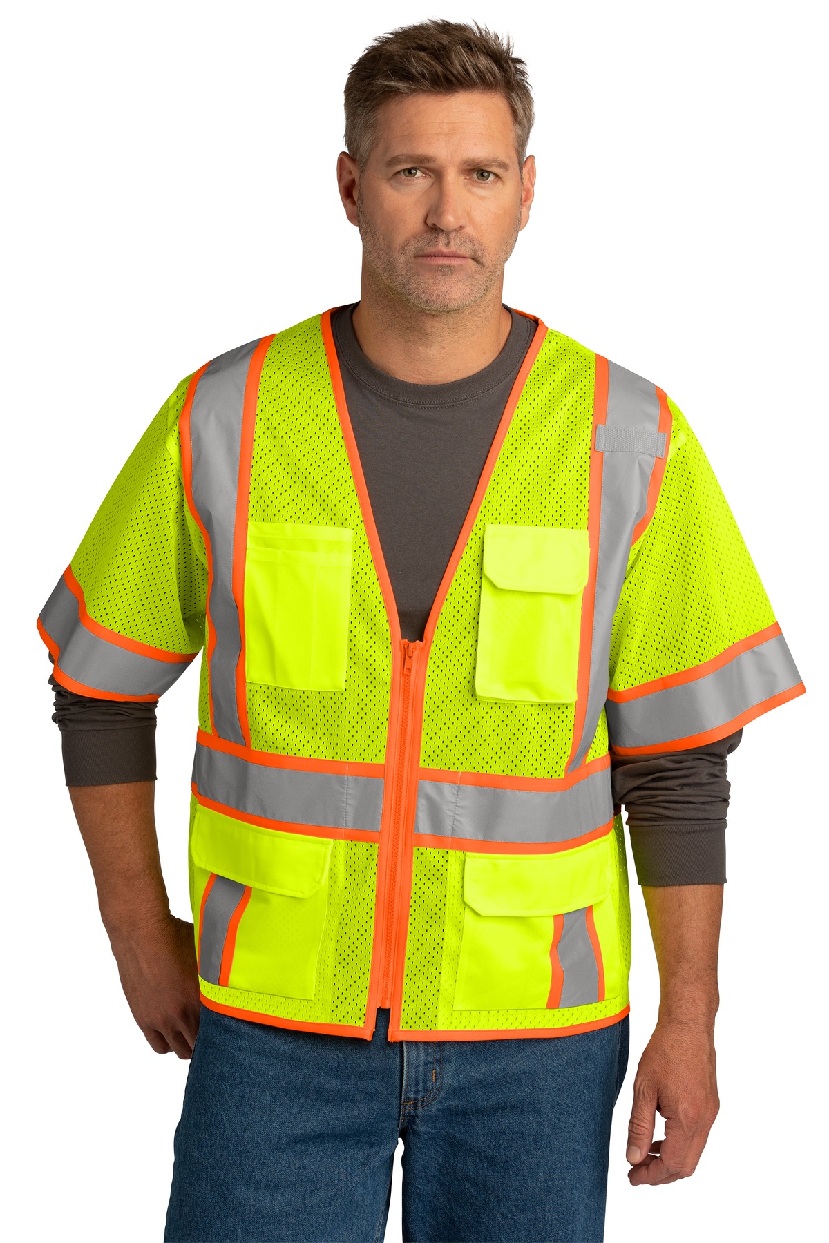 CornerStone ANSI 107 Class 3 Surveyor Mesh Zippered...