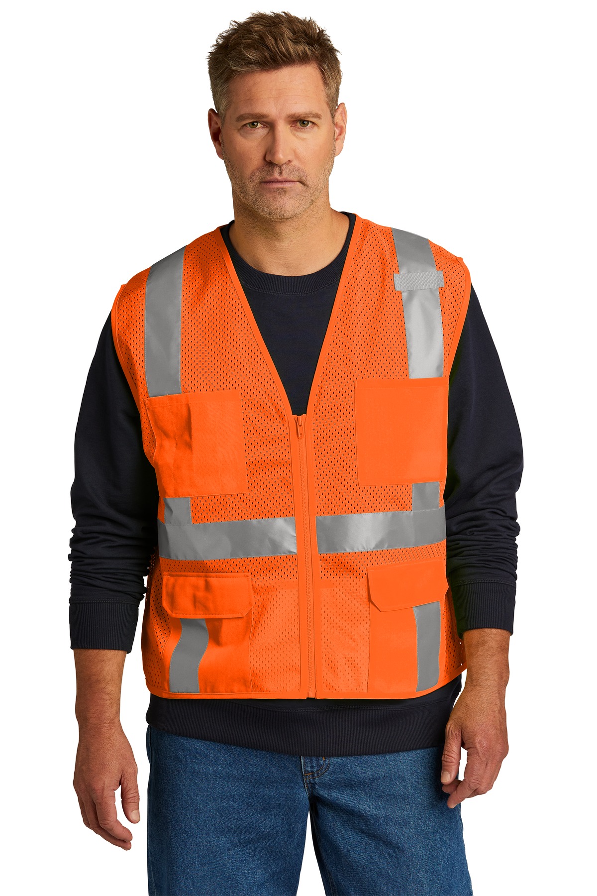 CornerStone ANSI 107 Class 2 Mesh Six-Pocket Zippered...