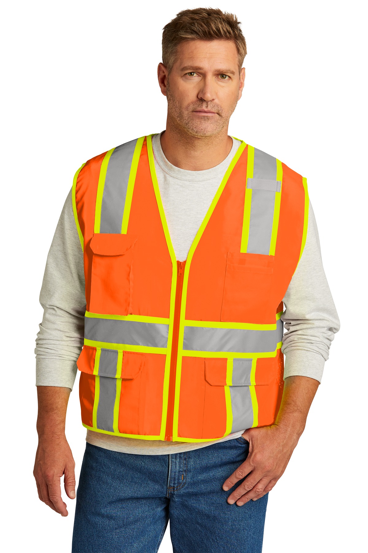 CornerStone ANSI 107 Class 2 Surveyor Zippered Two-Tone...