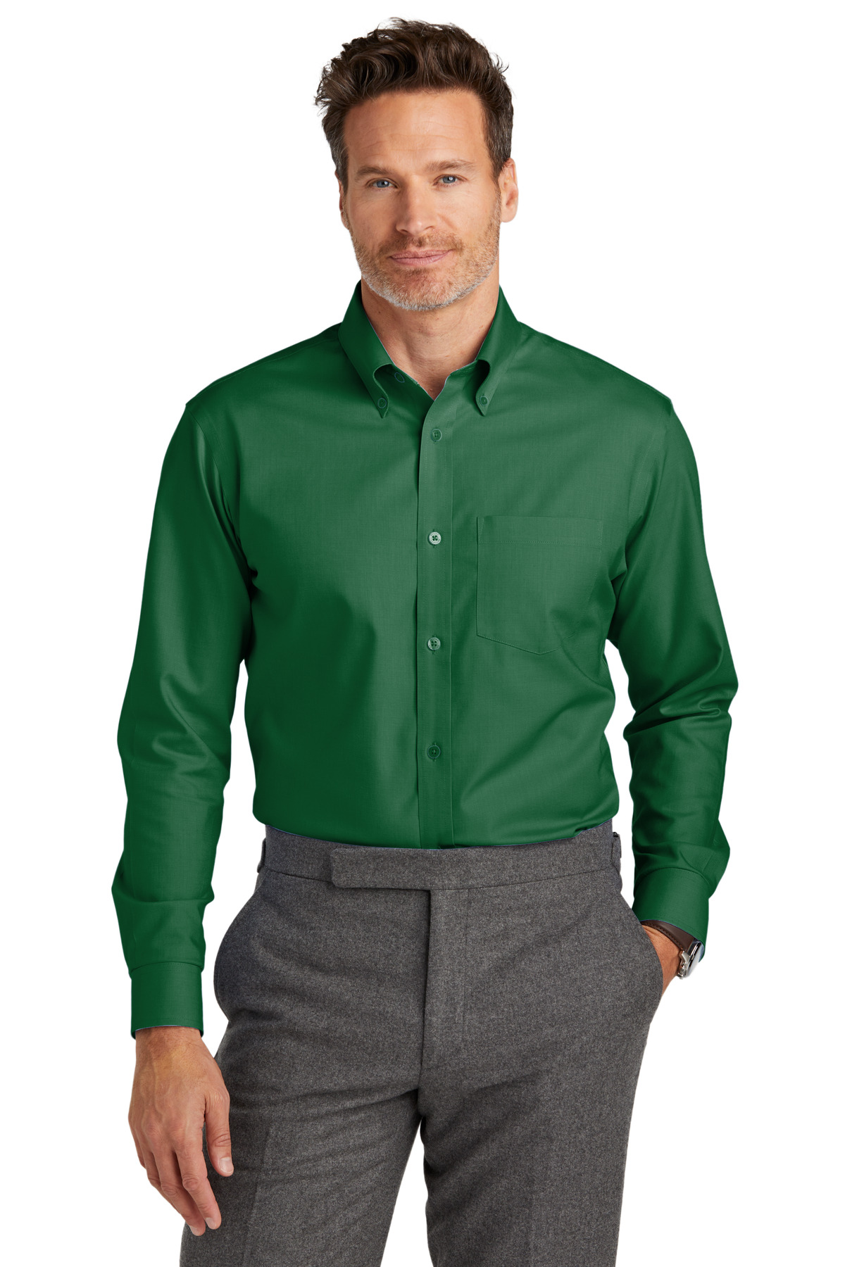 Brooks Brothers Wrinkle-Free Stretch Nailhead Shirt...