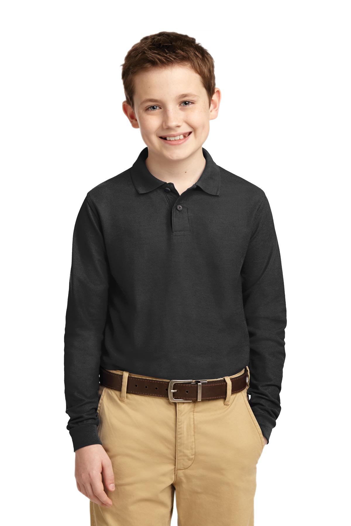 Port Authority Youth Long Sleeve Silk Touch Polo. Y500LS