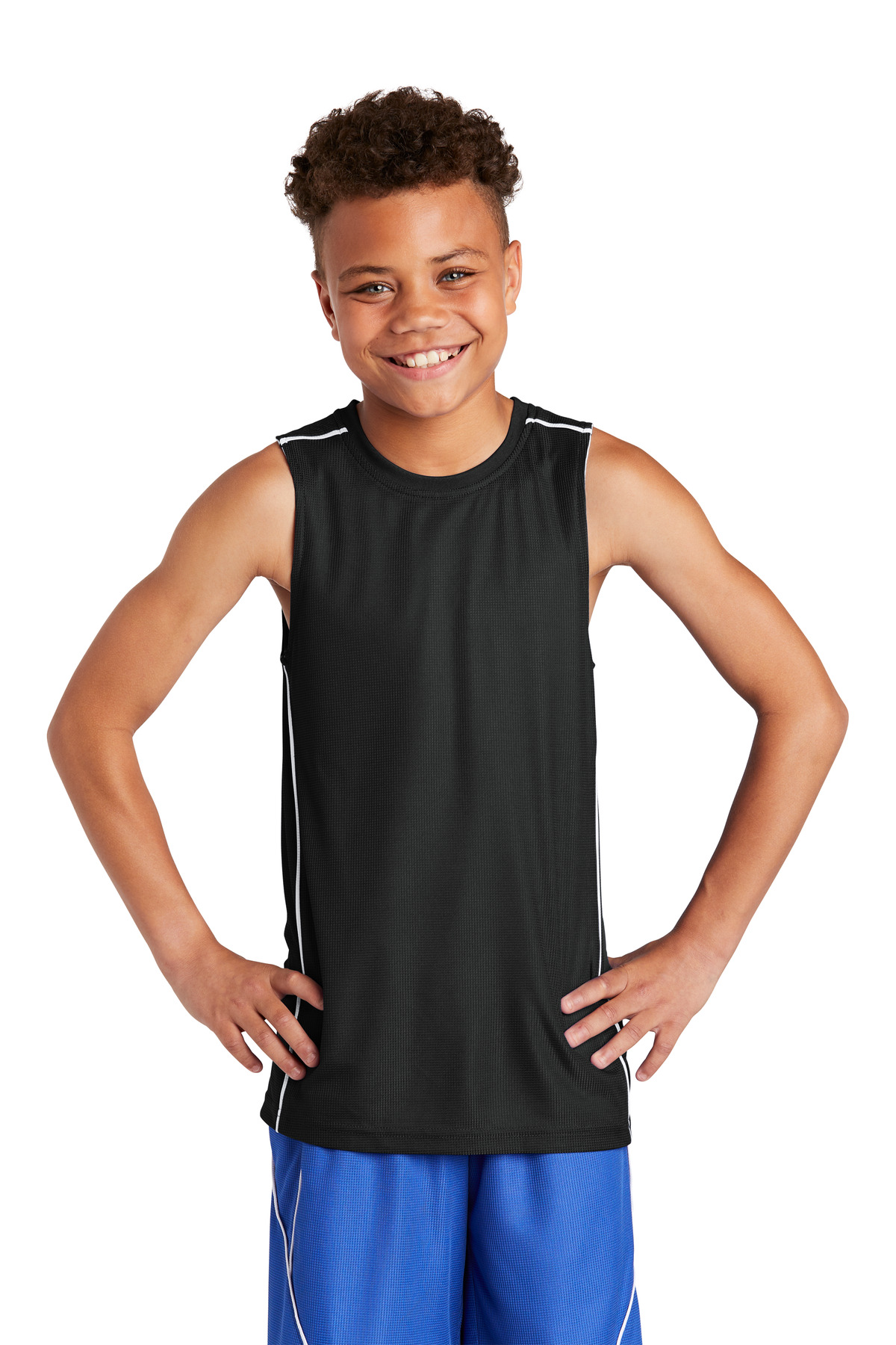 Sport-Tek Youth PosiCharge Mesh Reversible Sleeveless...