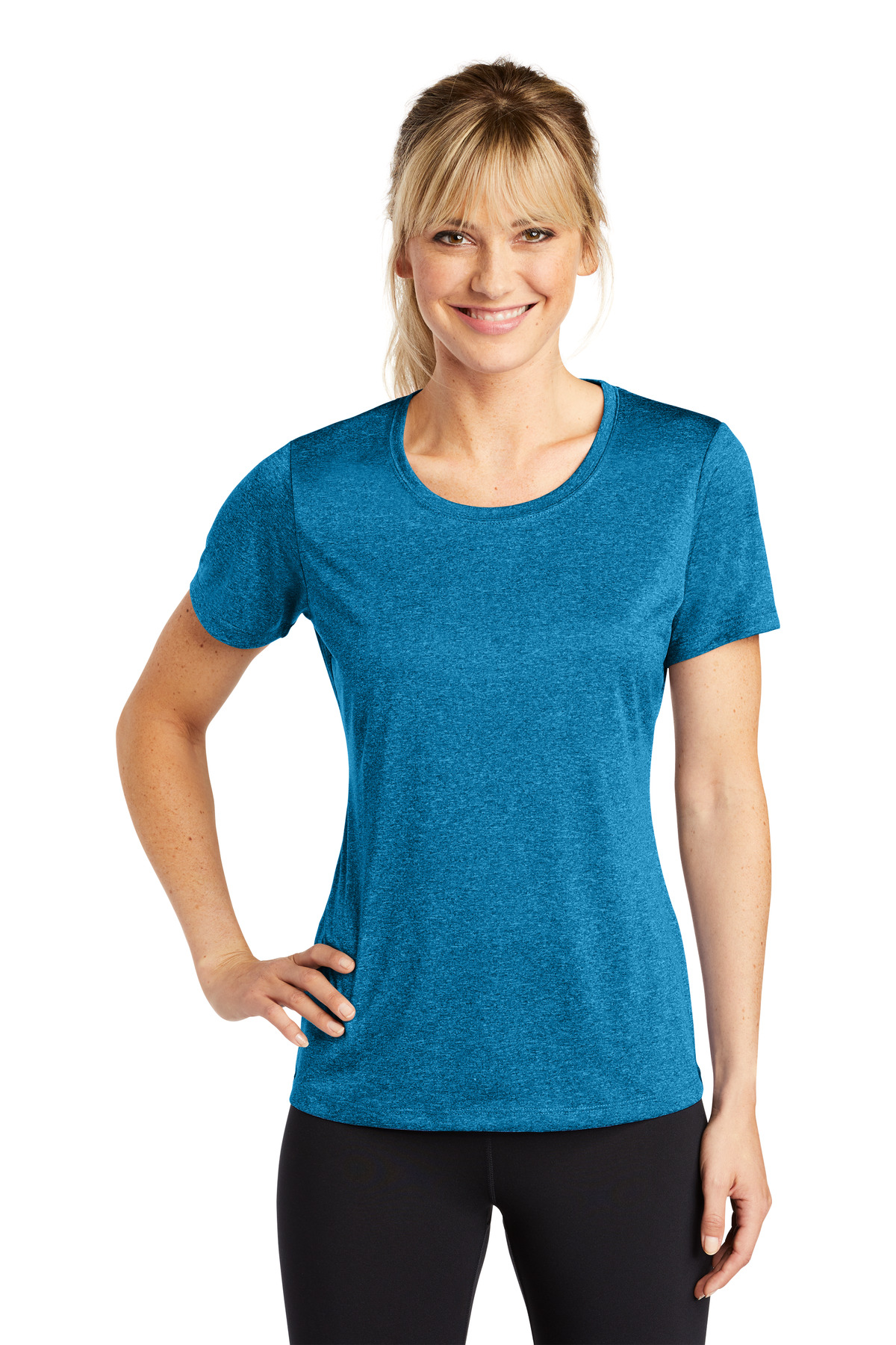 Sport-Tek Ladies Heather Contender Scoop Neck Tee....