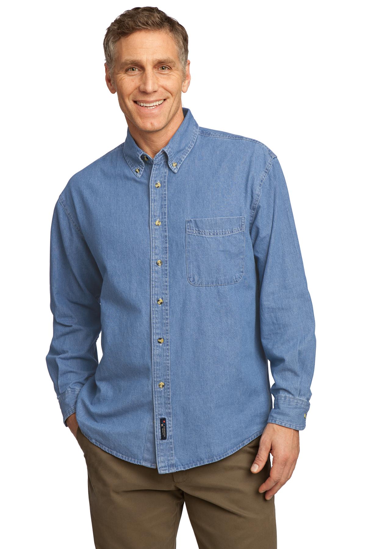 Port & Company - Long Sleeve Value Denim Shirt. SP10