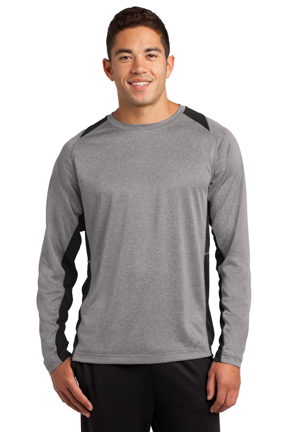 Sport-Tek Long Sleeve Heather Colorblock Contender...