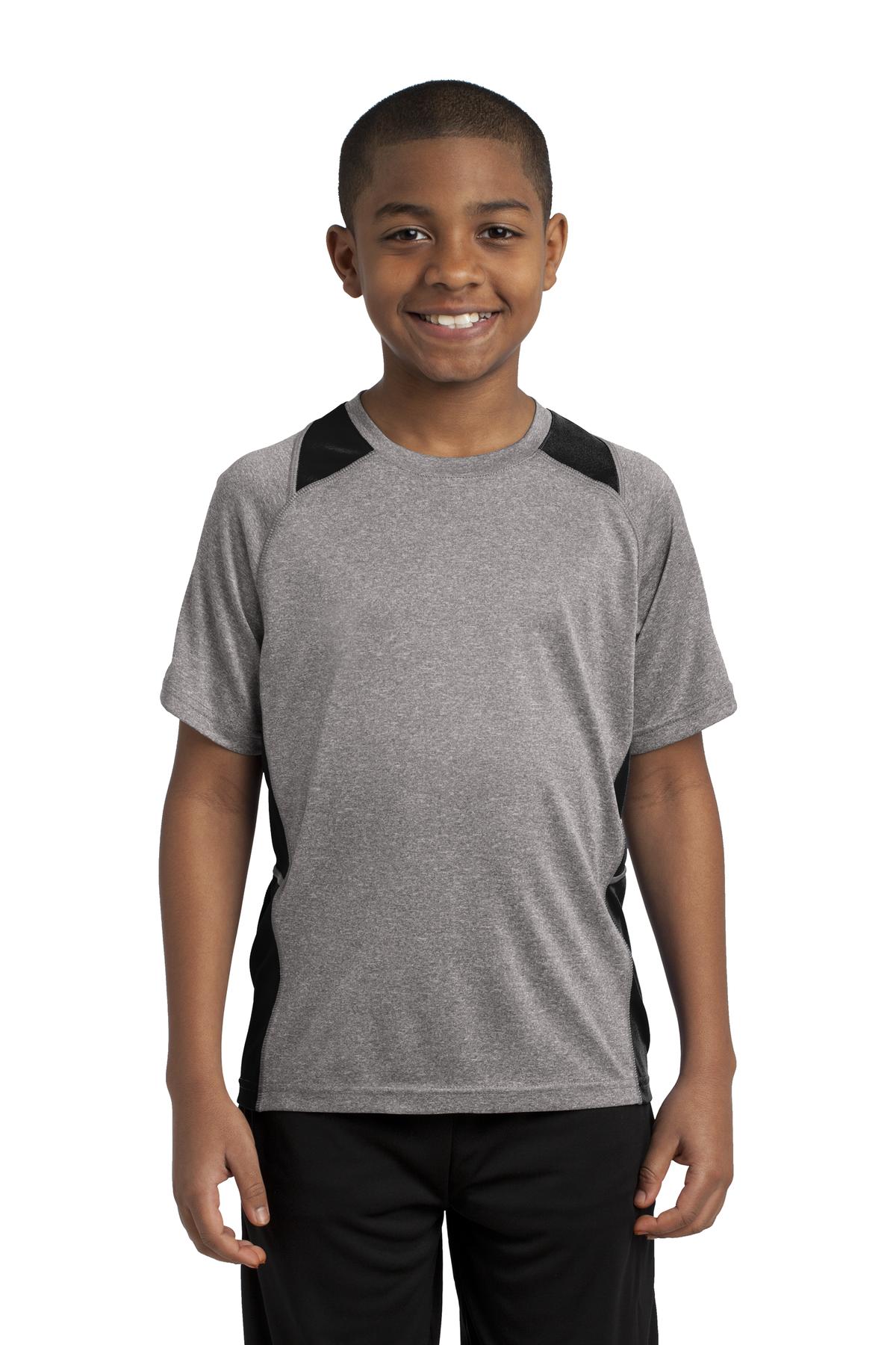 Sport-Tek Youth Heather Colorblock Contender Tee. YST361