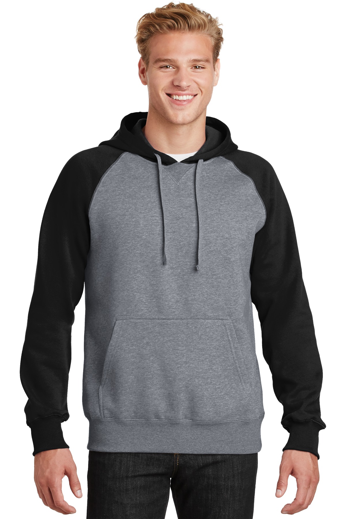 Sport-Tek Raglan Colorblock Pullover Hooded Sweatshirt....