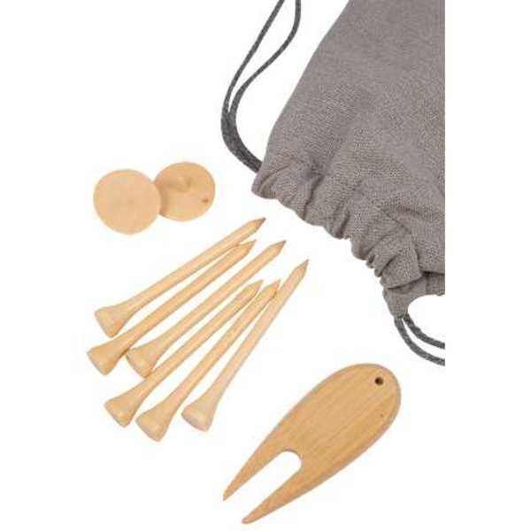Bamboo Golf Tee Set with Recycled Pouch