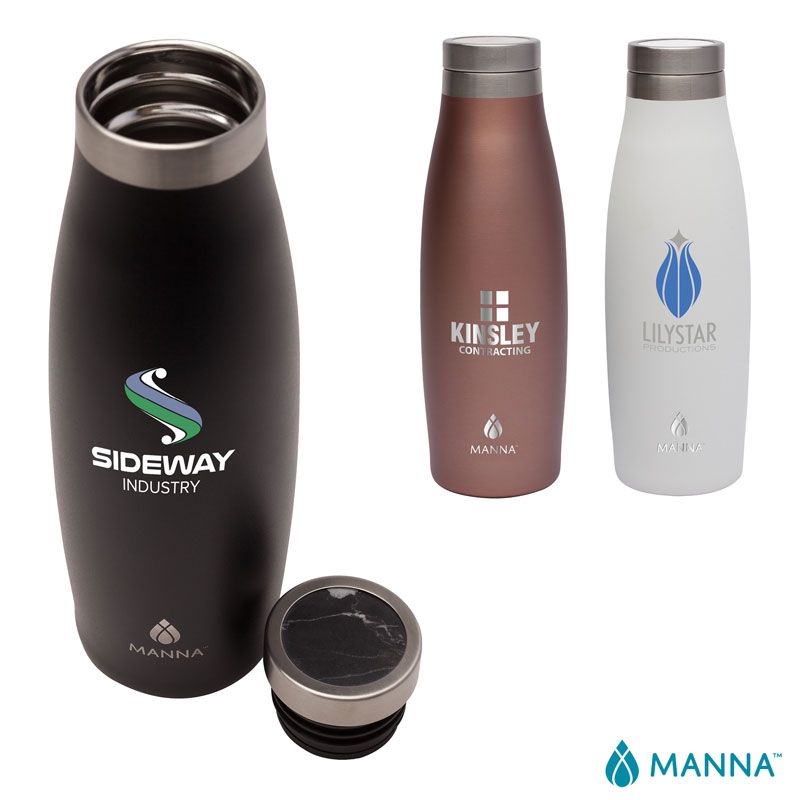 Manna™ 18 oz. Oasis Stainless Steel Water Bottle w/...