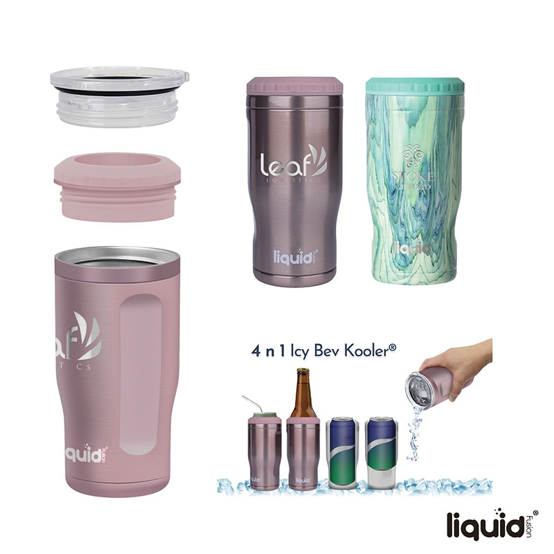 Liquid Fusion® Icy Bev Kooler® 4-In-1 Double Wall Stainless...