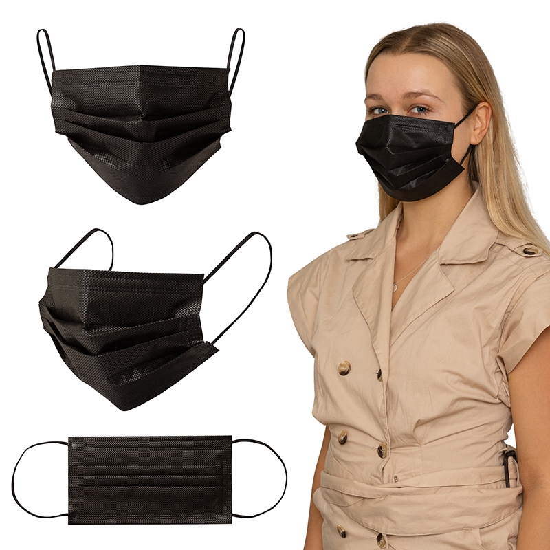 Shield IV Box of 50pcs Black Disposable Face Masks